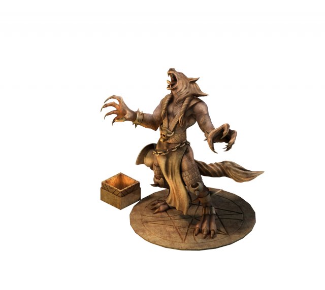 evil creator - werewolf statue 01 Modelo 3D .c4d .max .obj .3ds .fbx .stl .blend 