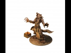 evil creator - werewolf statue 01 3D Model