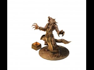 b&ouml;ser Sch&ouml;pfer - Werwolfstatue 01 3D Modell
