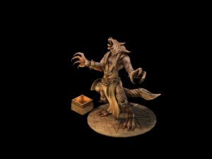 evil creator - werewolf statue 01 Modelo 3D