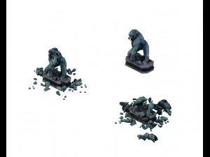 B&ouml;ser Sch&ouml;pfer &ndash; Werwolf-Boss-Statuen 01 3D Modell