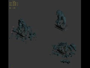 wicked creator - werewolf boss statues 01 3D Model