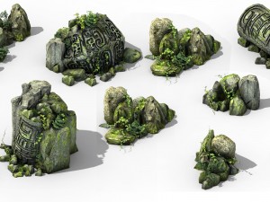 new village - stone carving 3D Model