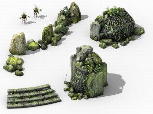 new village - stone carving 3D Model
