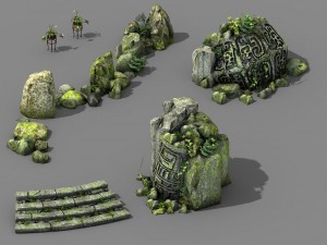 new village - stone carving 3D Model