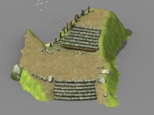new village - stone steps 3Dモデル