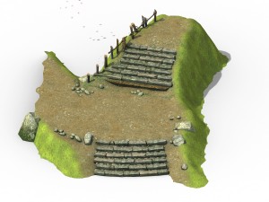 new village - stone steps 3D 모델