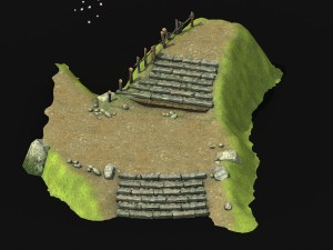 new village - stone steps 3D 모델