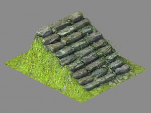 new village - stone steps 02 3D Model