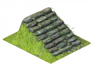 new village - stone steps 02 3D Model