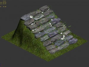 new village - stone steps 02 3D Model