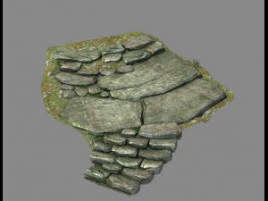 new village - stone steps 03 3D 모델