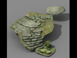 nouveau village - marches en pierre 04 Modèle 3D