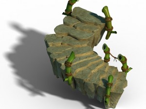 new village - stone bridge Modèle 3D
