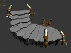 new village - stone bridge Modèle 3D