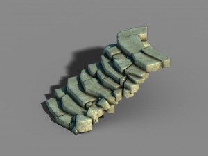 new village - stone stairs 01 3D Model