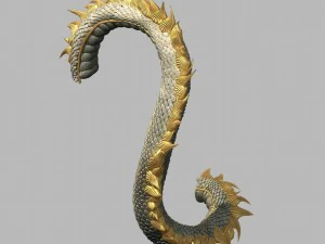 coda di drago del villaggio dei principianti Modello 3D