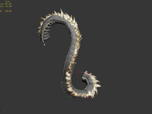 novice village dragon tail 3D Model