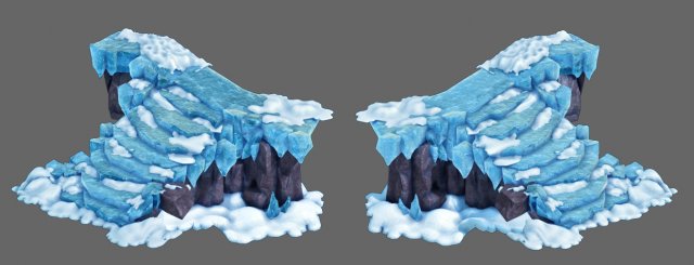 deep in the snowy mountains - stone ladder 03 3D 모델 .c4d .max .obj .3ds .fbx .stl .blend 