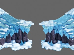 deep in the snowy mountains - stone ladder 03 3D Model