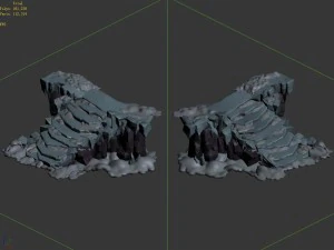 deep in the snowy mountains - stone ladder 03 3D Model