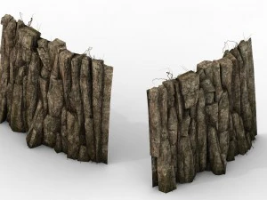 brutal tribes - mountain wall 02 3D Model