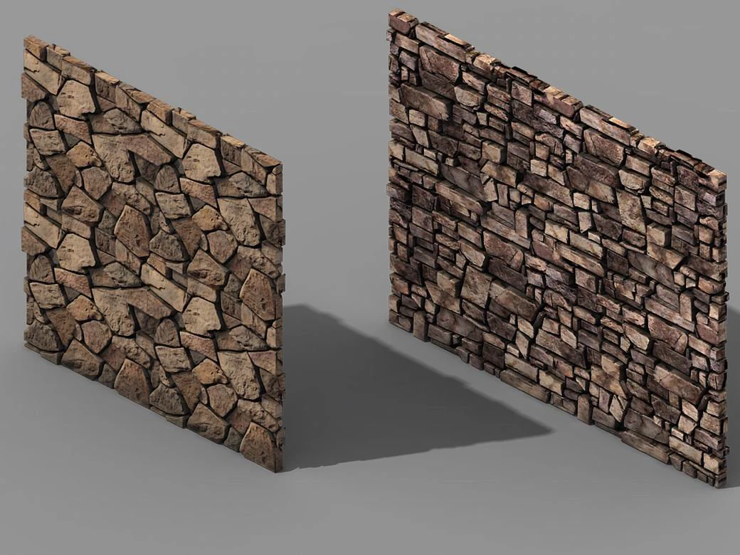 Brutal tribe - stone wall 9 3D Model .c4d .max .obj .3ds .fbx .stl .blend 