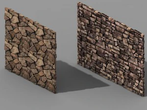Brutal tribe - stone wall 9 3D Model