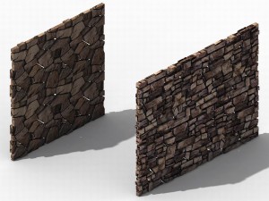 Brutal tribe - stone wall 9 3D Model
