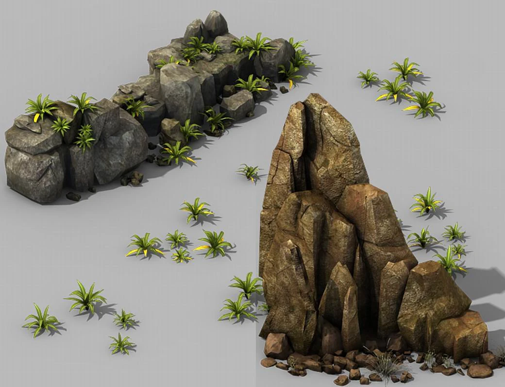 brutal tribal - stone group 3D Model .c4d .max .obj .3ds .fbx .stl .blend 