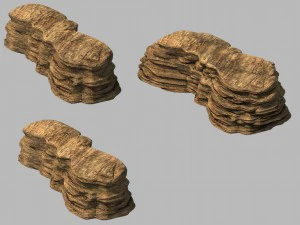ancient desert - sand stone 0109 3D Model