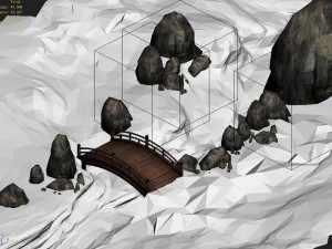 war corps - river wooden bridge stone 01 Modèle 3D