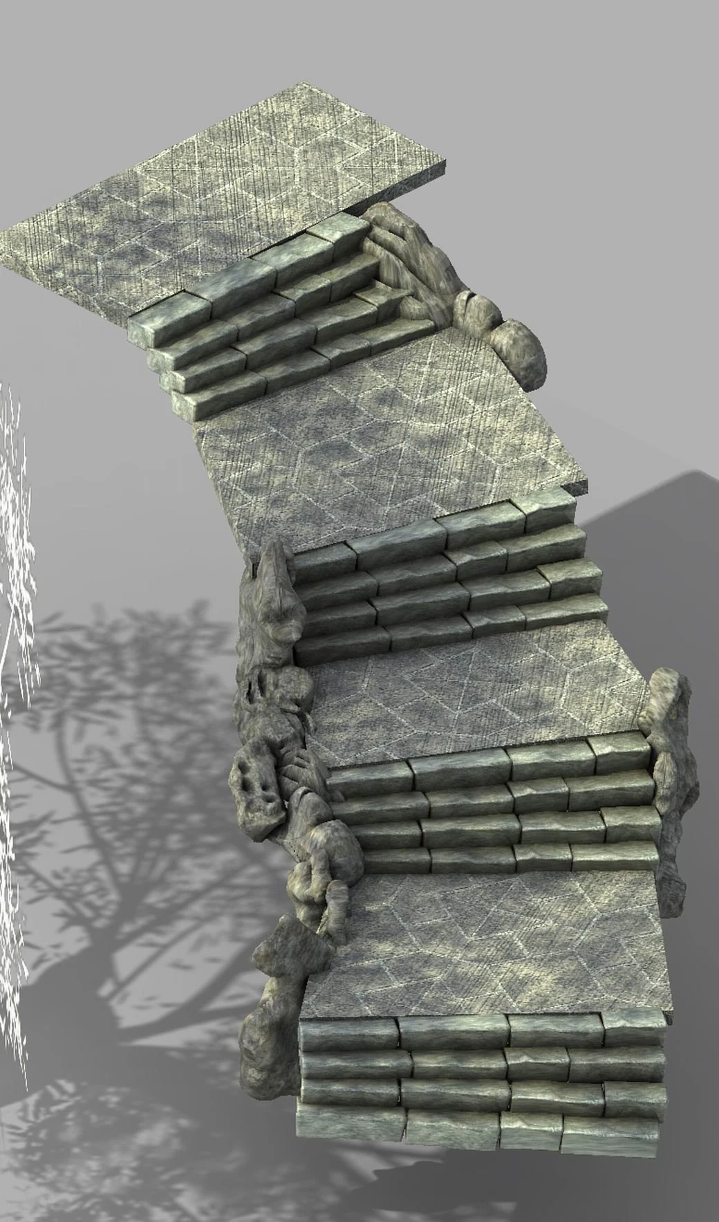 war corps - stone stairs 01 3D Model .c4d .max .obj .3ds .fbx .stl .blend 