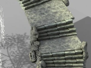 war corps - stone stairs 01 3D Model