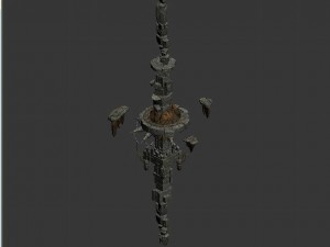 recruit mountains - large stone columns 3D Model