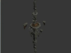 recruit mountains - large stone columns 3D Model