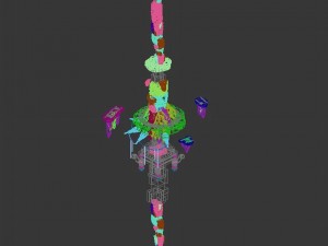 recruit mountains - large stone columns 3D Model