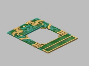 de hoofdstad - de stadspoort - grondreliëf 02 3D Model