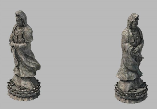 religion - statues - guanyin 3D 模型 .c4d .max .obj .3ds .fbx .stl .blend 