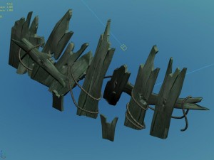 broken - wooden bar 1-1 3D Model