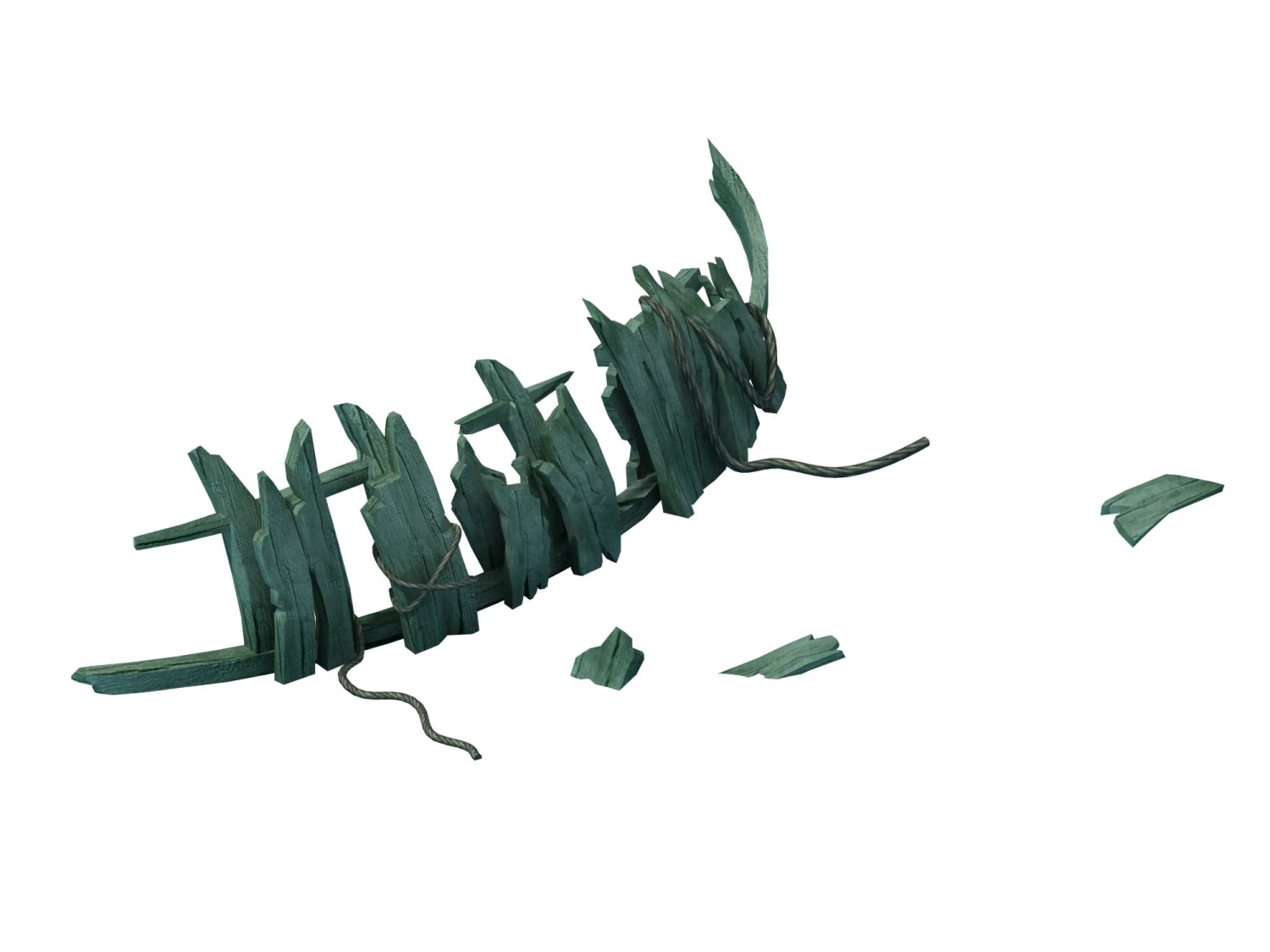 broken - wooden bar 1-2 3D Model .c4d .max .obj .3ds .fbx .stl .blend