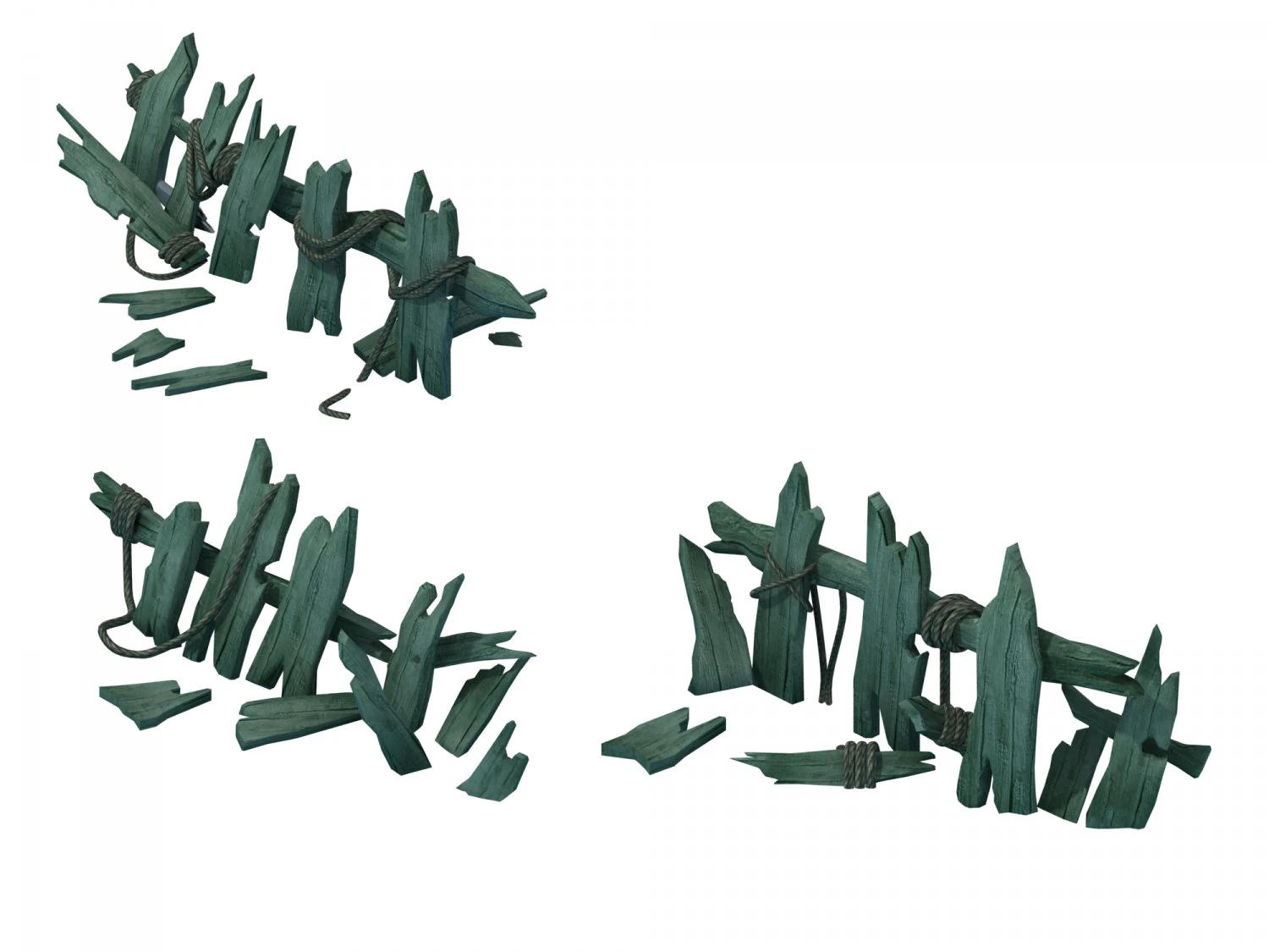 broken - wooden bar 1-3 3D Model .c4d .max .obj .3ds .fbx .stl .blend 