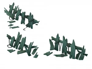 зламаний - дерев'яний брусок 1-3 3D Модель