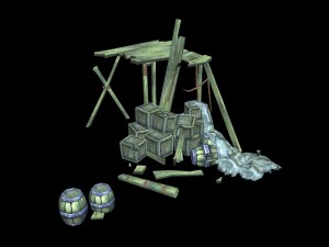 nightmare bay - wooden casks 3Dモデル