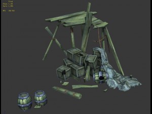 nightmare bay - wooden casks 3Dモデル