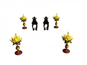 ancient capital buildings - palace lotus lantern - stools Modelo 3D