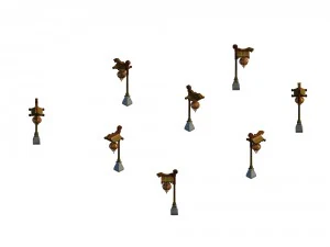 antigo edif&iacute;cio capital - l&acirc;mpada de rua Modelo 3D