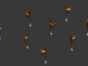ancient capital building - street lamp Modello 3D