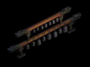 prehistoric underground palace - bronze - bells 01 3D मॉडल