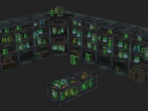 church hospital - specimen rack 01 3D Model